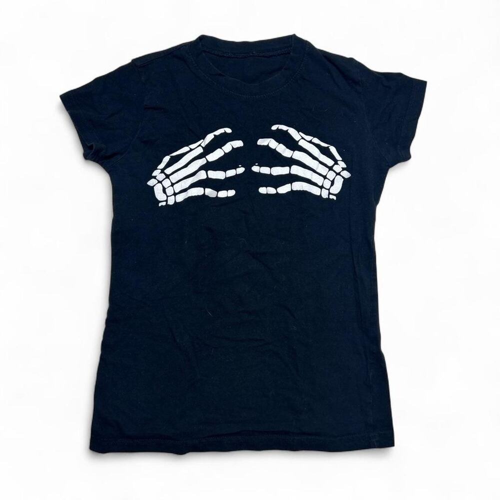 Misfits Y2k Vintage Punk Band Skeleton Hands Tee Black T-shirt XS